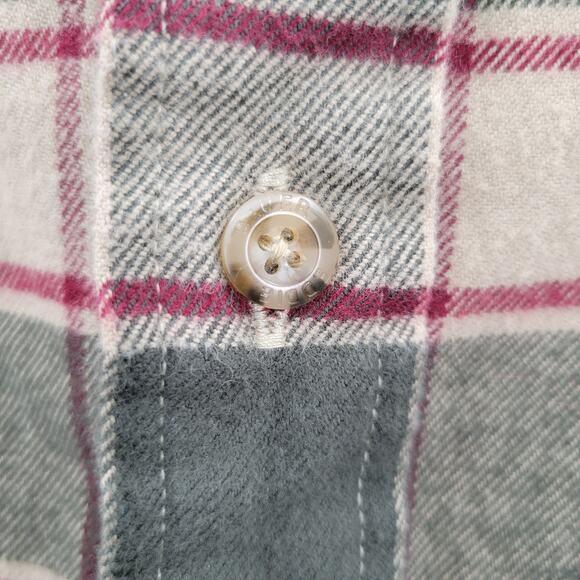 Eddie Bauer flannel tan and green size L - Picture 4 of 6